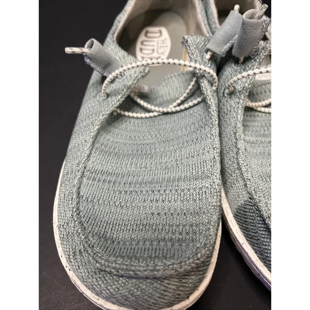 Hey Dude Wendy Sport Mesh Shoes Women Size 7 Light Blue Casual Relaxed Slip On